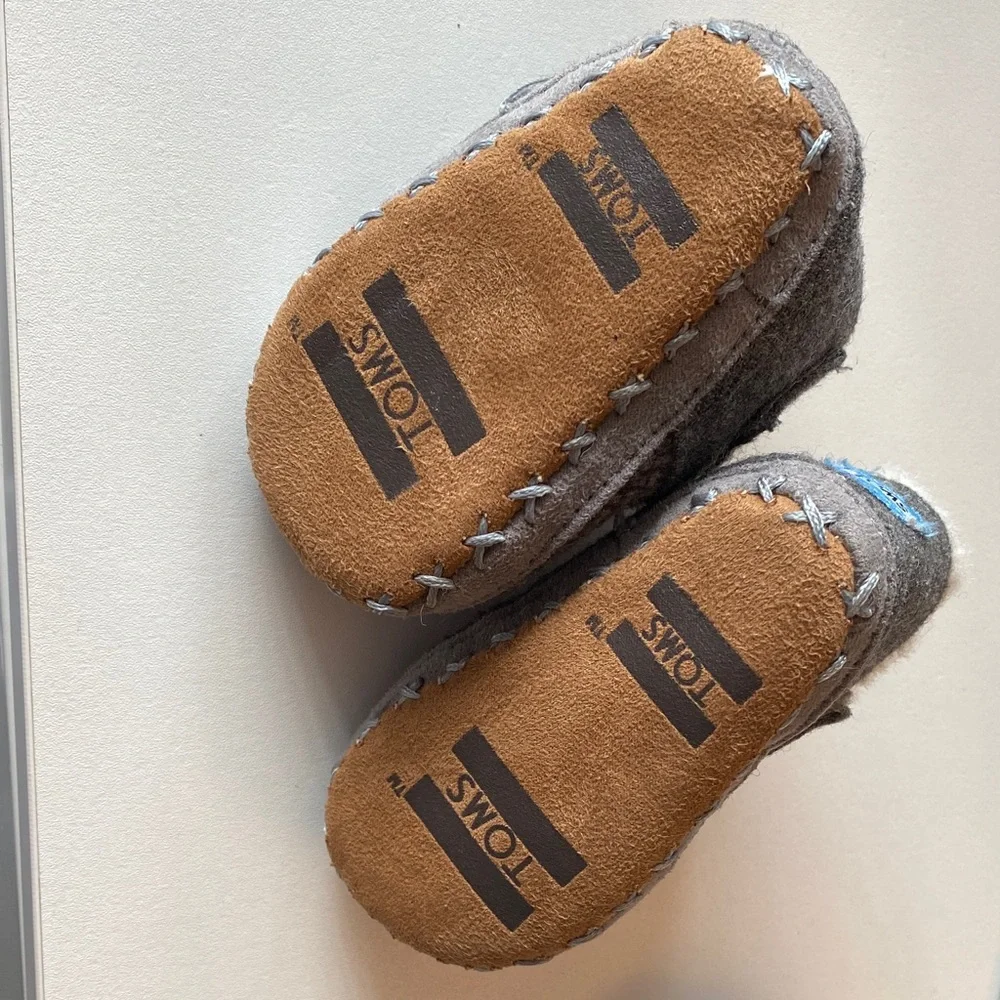 TOMS Bundle of black slip ons and gray booties. Size 2. Like new.